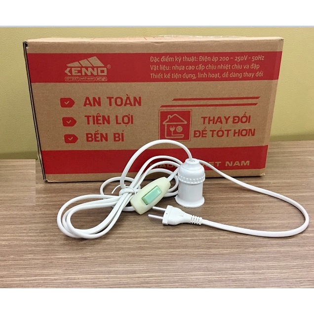 Đui đèn liền dây DS7 có công tắc dây dài 2.5m, 5m hàng BH chính hãng
