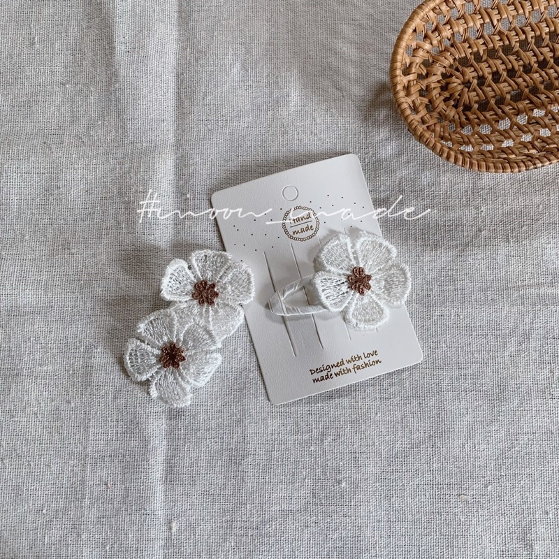 set kẹp tóc hoa vintage cho bé yêu