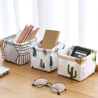 Giỏ vải bố mini đựng đồ dùng 10x10x9cm