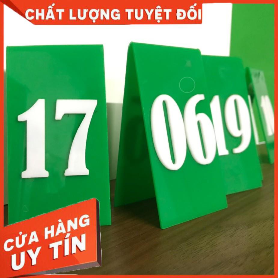 THẺ SỐ ĐỂ BÀN MICA - màu sắc theo yêu cầu khách