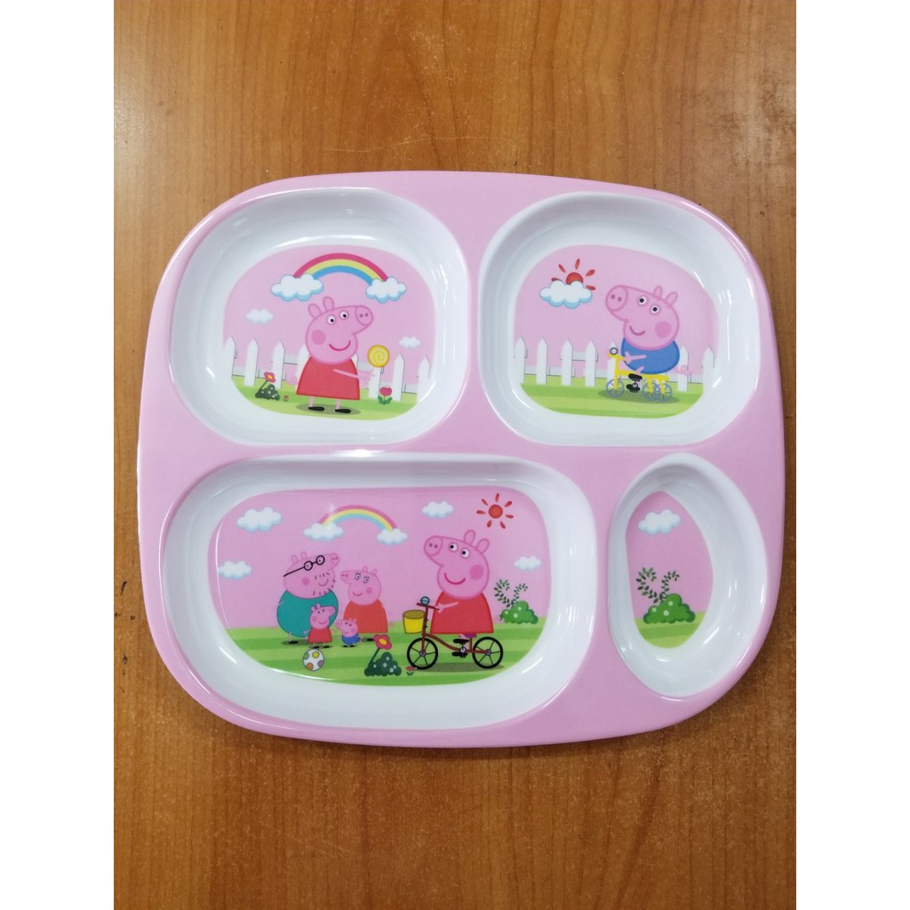 Khay ăn cơm hoạt hình elsa và peppa cho bé