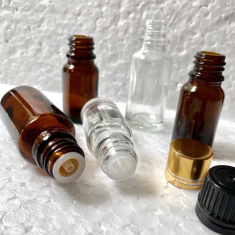 Vỏ Chai Tinh Dầu, Chất Liệu Thuỷ Tinh, Chai Chiết Mỹ Phẩm, Tinh Dầu, Serum... Dung tích 20ml, Nút Bóp Hoặc Nút nhỏ Giọt