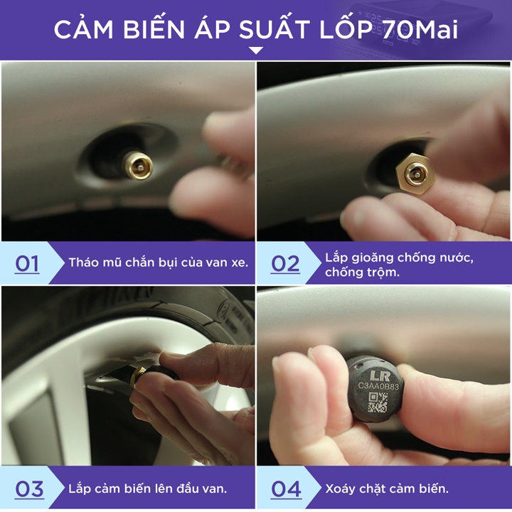 Cảm biến áp suất lốp Xiaomi 70mai MiDrive T02 – Van ngoài