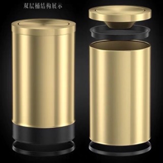 Thùng rác inox vàng cao cấp