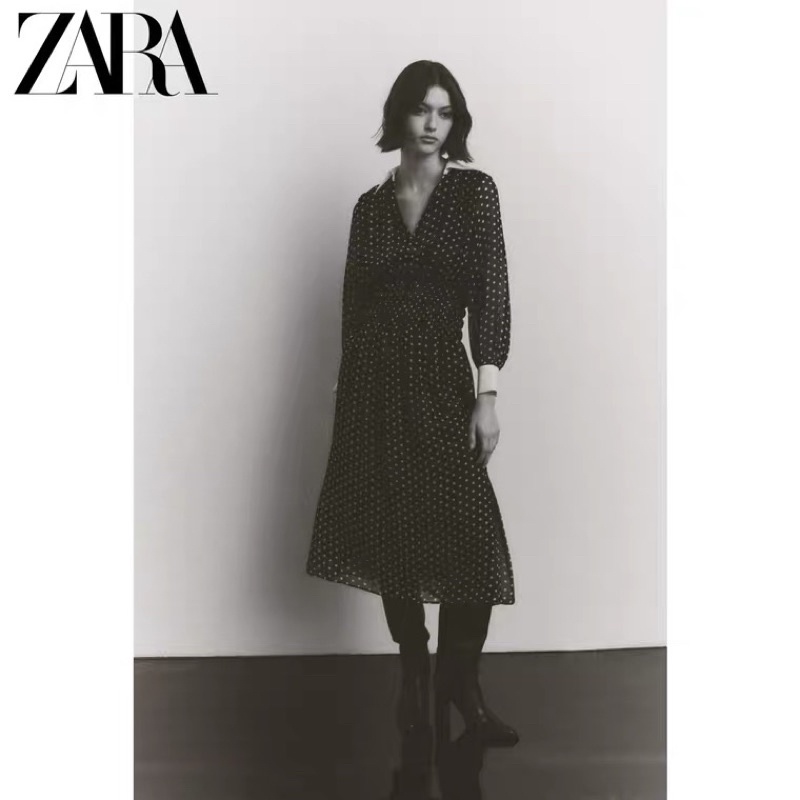 ĐẦM MIDI CHẤM BI ZARA AUTHENTIC TUỒN STORE