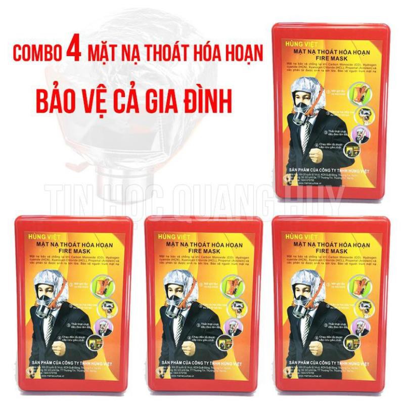 Mặt nạ thoát hỏa hoạn chống ngạt khói độc VIE30 combo 4 chiếc