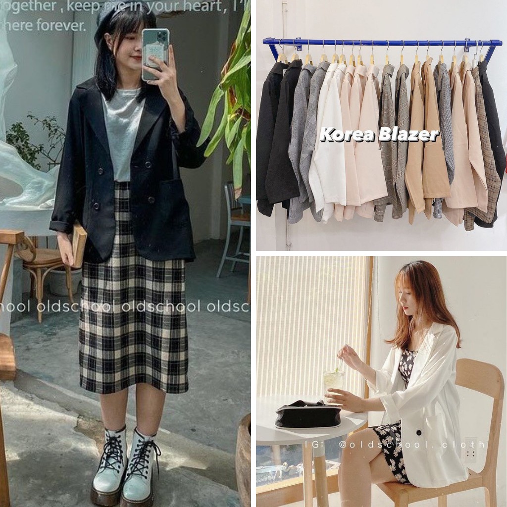 Áo Khoác Blazer Dài Tay Khoác Ngoài Kiểu Dáng Hàn Quốc / Áo Blazer Ulzzang Nhiều Màu (Hàng chuẩn loại 1, có ảnh thật)