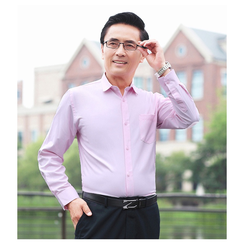 Áo sơ mi trắng nam dài tay cao cấp Thái Khang vải lụa xuất khẩu mềm mịn co dãn nhẹ mặc mát AHOP21