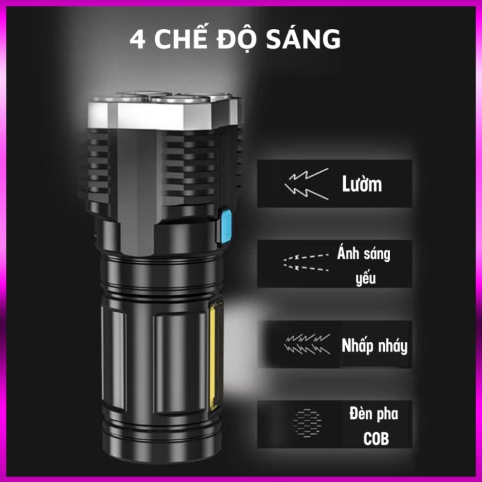 đèn pin siêu sáng càm tay 4 bóng lead ( tuyển sỉ )