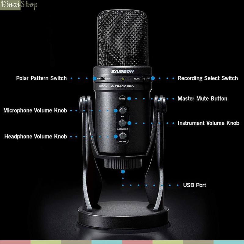 Samson G-Track Pro - Micro USB Thu Âm Chuyên Dụng Cho Streamer, Podcaster, Youtuber Chuyên Nghiệp