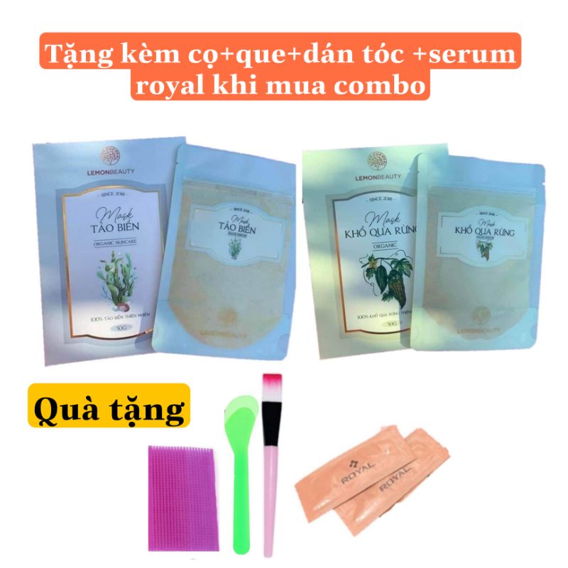 Combo Bột khổ qua rừng và Tảo Biển (Lemonmask) handmade - Thiên Nhiên