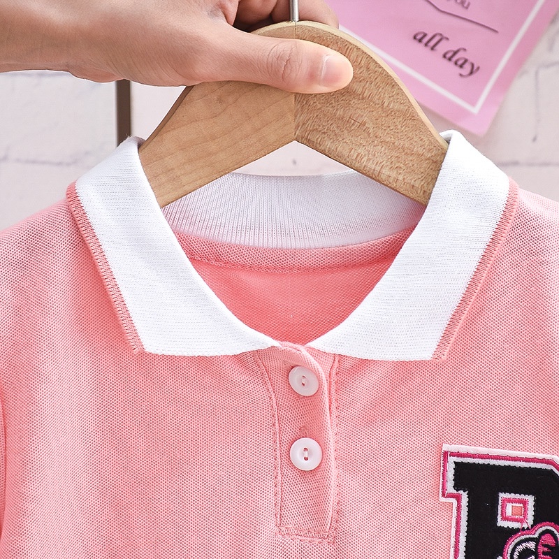 Đầm cổ polo IQ Angel họa tiết thêu xinh xắn cho bé gái