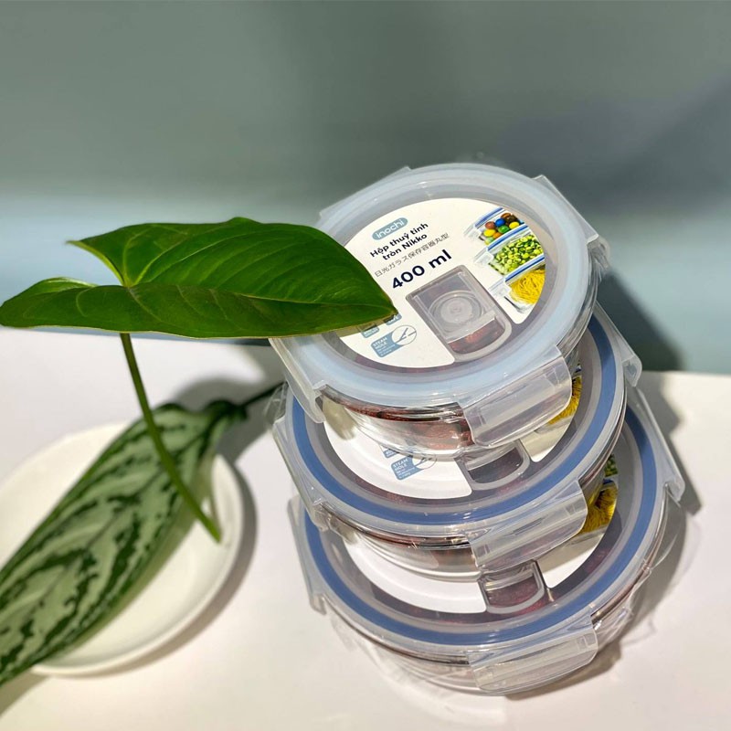 Hộp Thuỷ Tinh Đựng Thực Phẩm tròn INOCHI Trong Ngăn Đá Tủ Lạnh, Bảo Quản Thực Phẩm Tươi TTCN | BigBuy360 - bigbuy360.vn