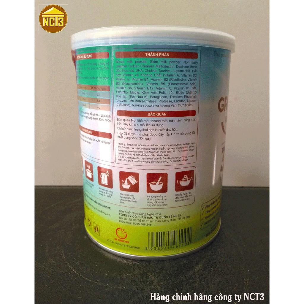 Sữa Bột Cho Trẻ Trên 3 tuổi GROOT MAAK Hương Socola (900g) (Hàng chính hãng công ty NCT3 ) ' .
