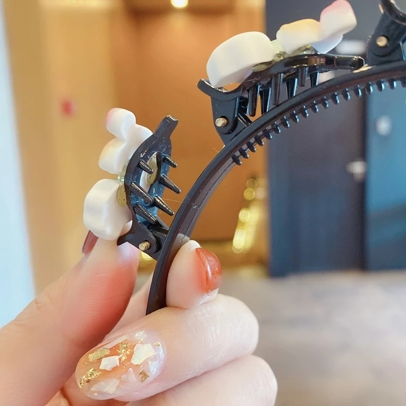 Băng Đô Cài Tóc Chống Trượt Hai Lớp Đính Hoa Và Động Vật Hoạt Hình Dễ Thương Cho Bé Gái