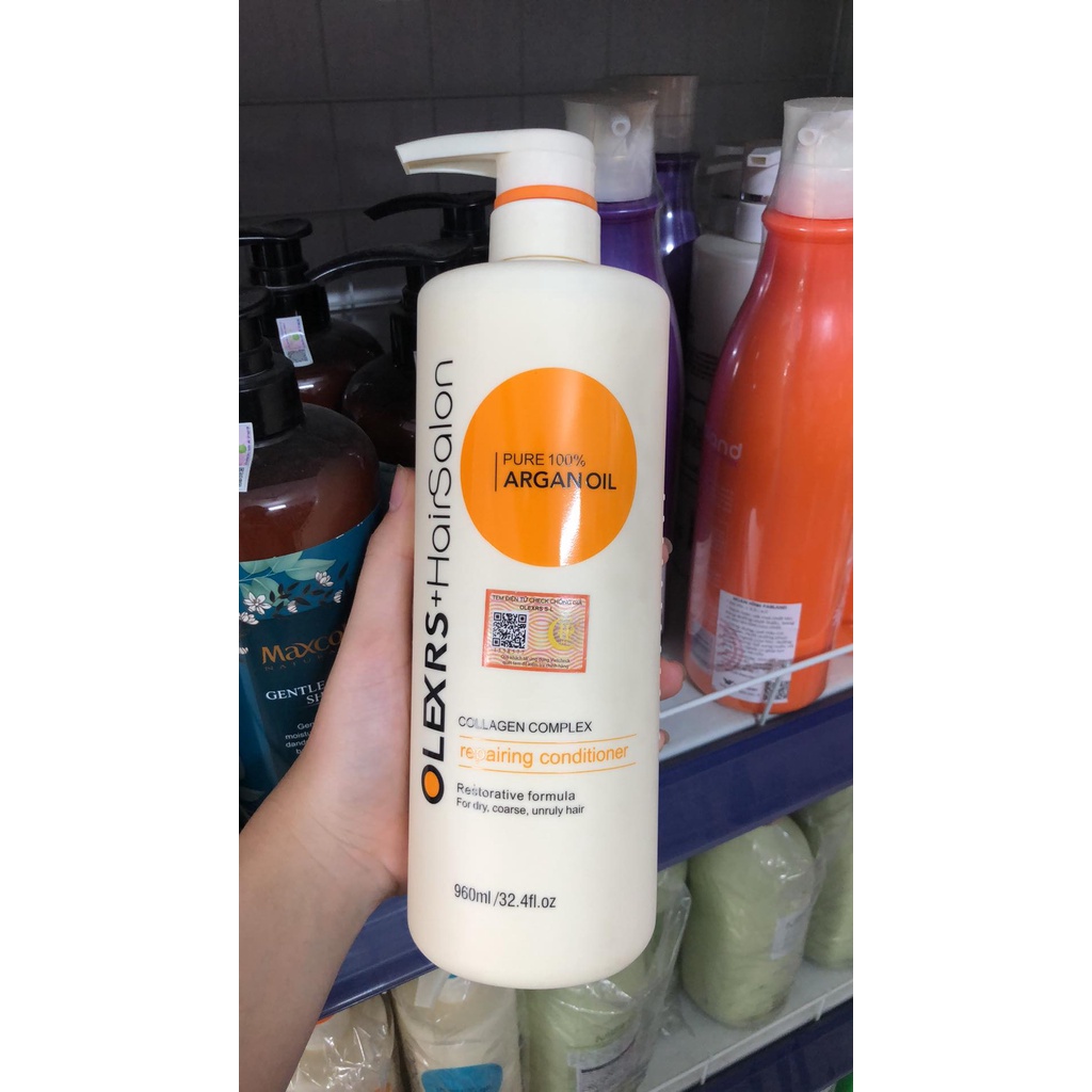 Dầu Gội Xả Olexrs Argan Oil Hair Salon Collagen Complex Cho Tóc Khô Hư Tổn Siêu Mềm Mượt Bestmypham