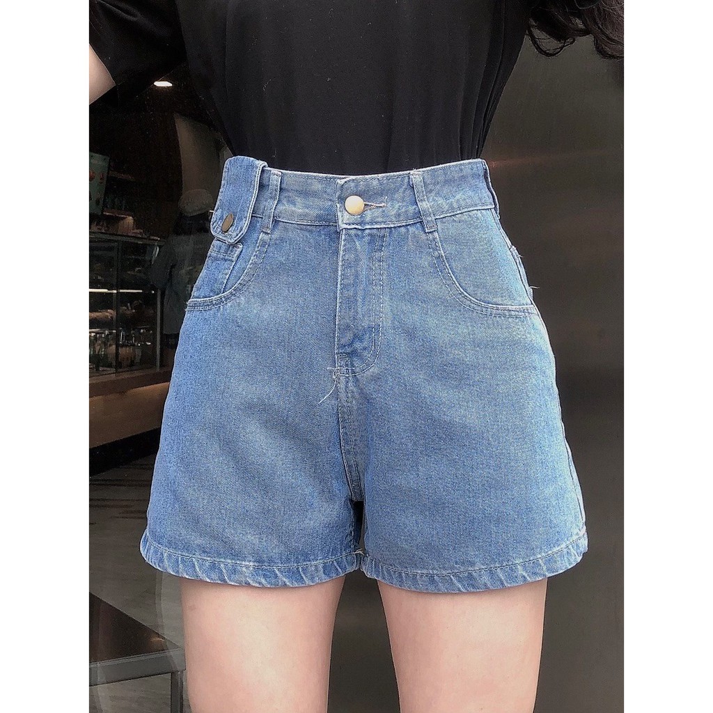 Quần đùi jean nữ thể thao, quần short bò lửng nữ cao cấp phong cách ulzzang thời trang Dyn's House-Q104 | BigBuy360 - bigbuy360.vn