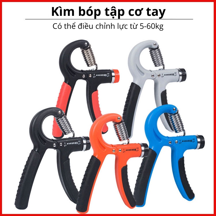 Kìm Bóp Tập Cơ Tay, Dụng Cụ Tập Gym Tập Tay Có Lò Xo Điều Chỉnh Lực 5-60Kg Tăng Sức Mạnh Cơ Bàn Tay Và Ngón Tay