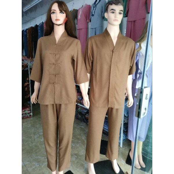 Bộ đồ lam đi chùa vải đài loan cao cấp nam và nữ