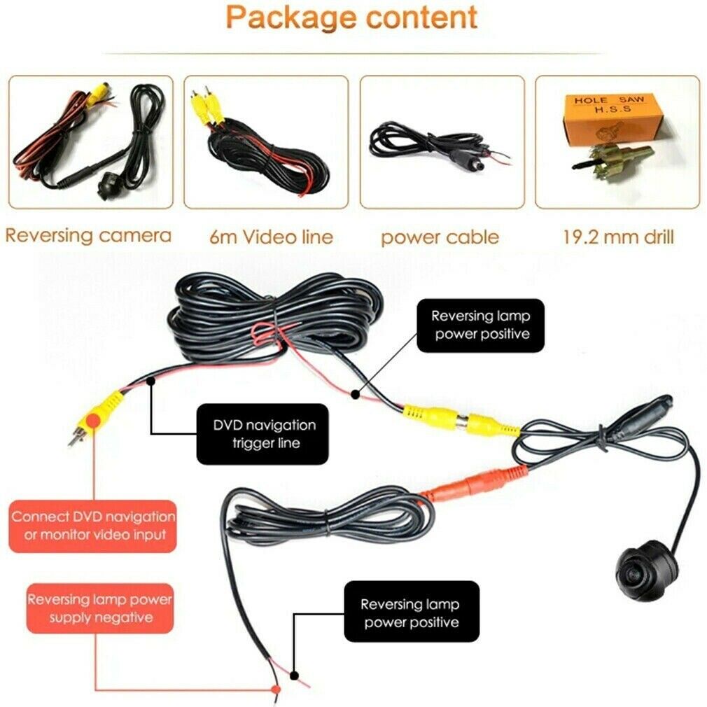 360 ° HD chống thấm nước Xe ô tô phía sau Camera lùi đỗ xe dự phòng Tầm nhìn ban đêm | BigBuy360 - bigbuy360.vn