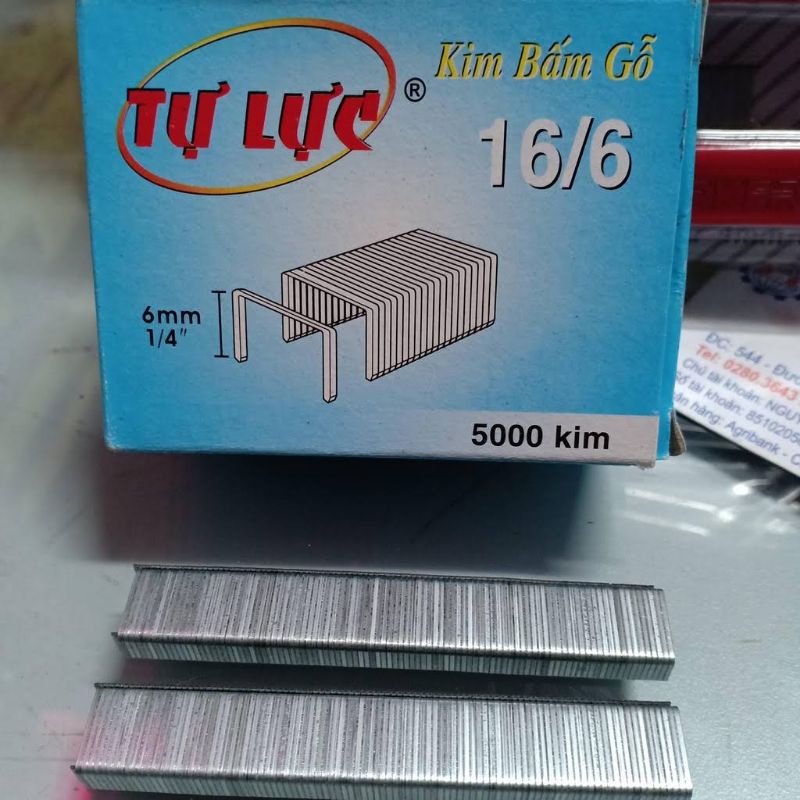 ghim bấm gỗ 16/6, 16/8 hiệu tự lực hộp 5000 ghim