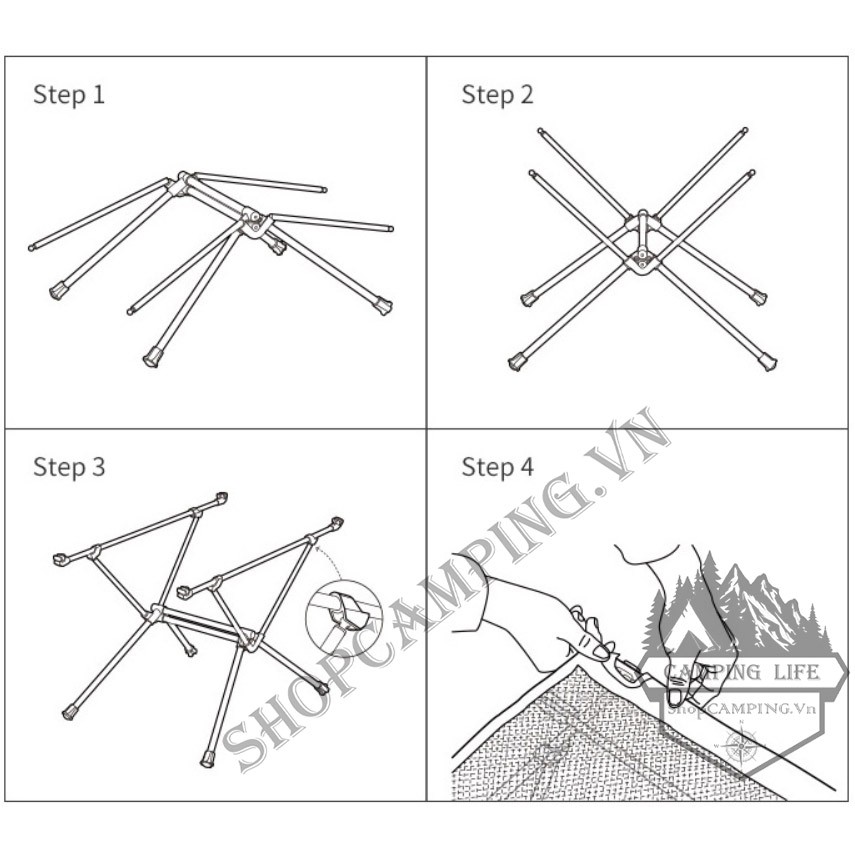 Bàn vải gấp gọn cắm trại dã ngoại mẫu mới  DikeCloud NH19Z027-Z