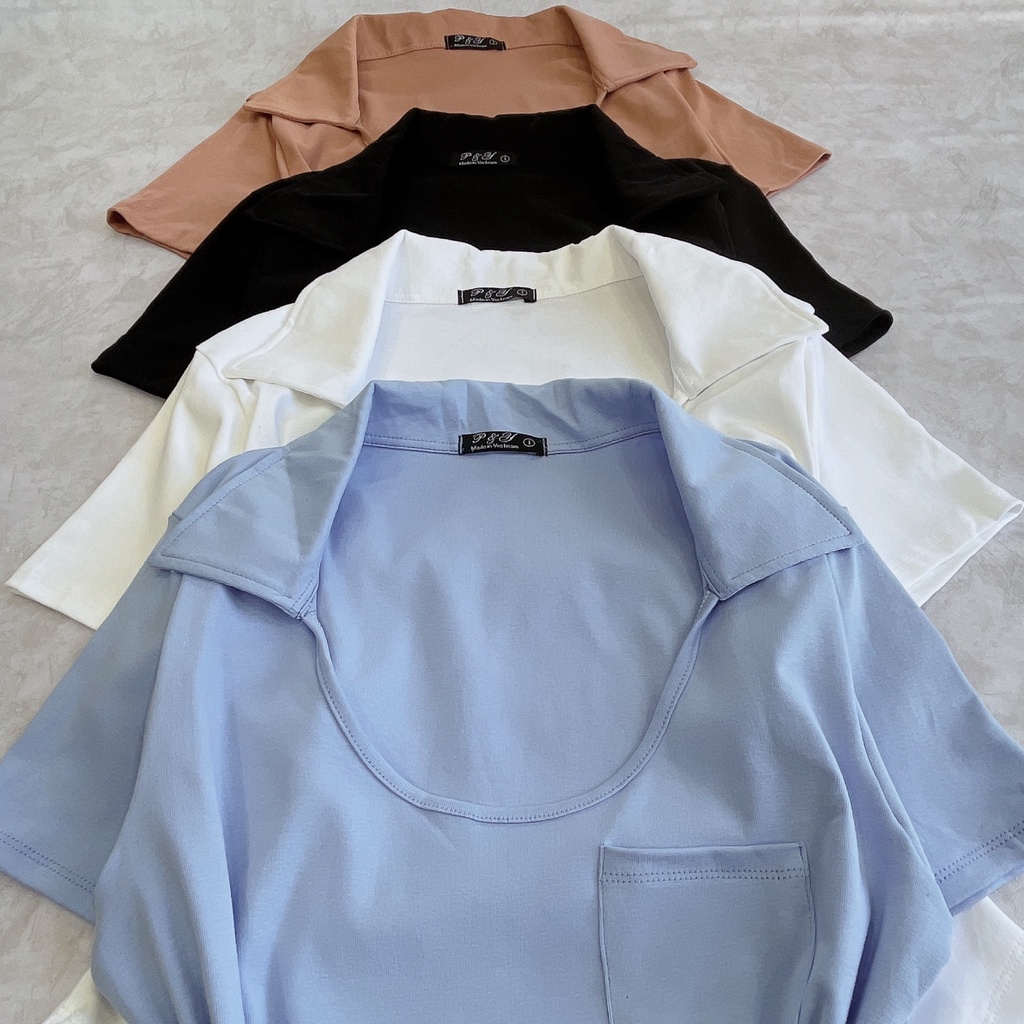 Áo Thun Có Cổ Bigsize Cổ U Chất Liệu Vải Thun Borib Thái Mã A43