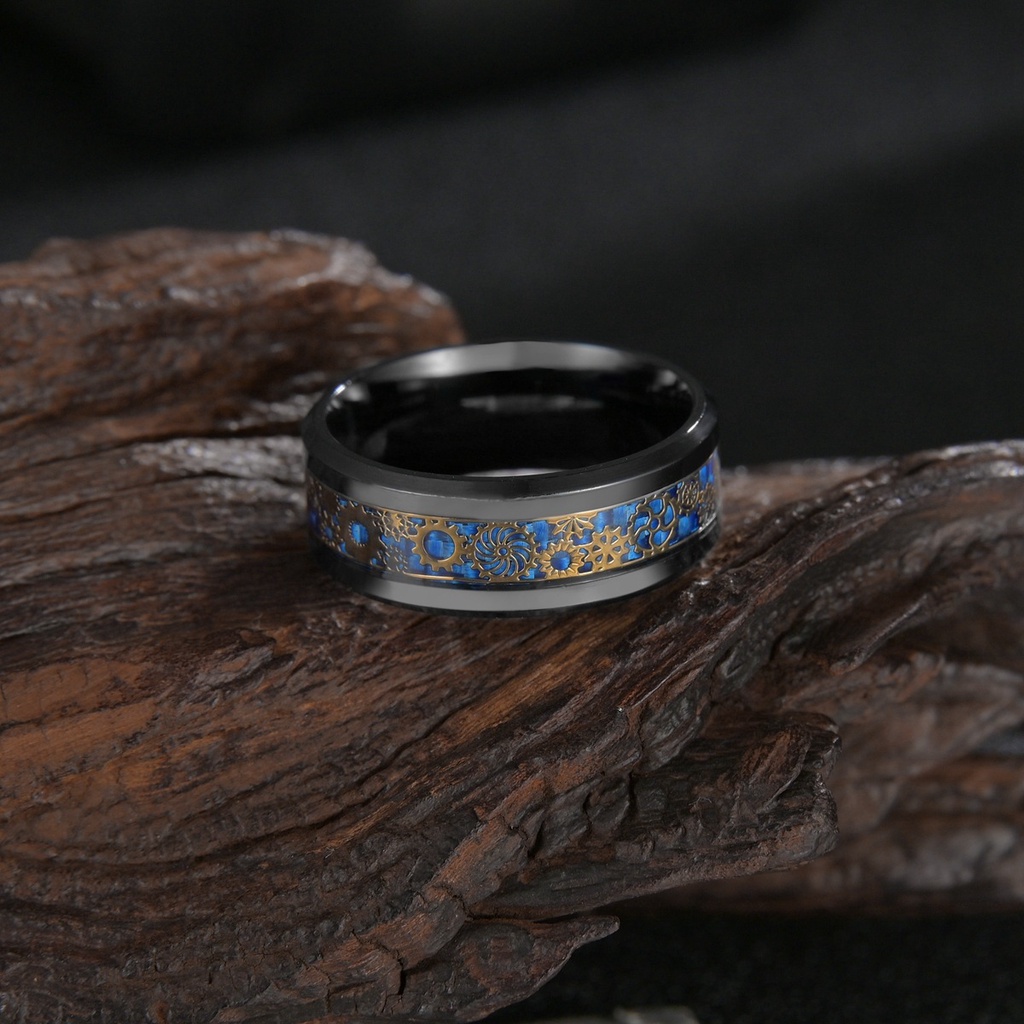 Nhẫn nam nữ tròn Unisex màu bạc Thời trang Punstore chất liệu Titan đẹp đơn giản - Nhẫn SAWTOOTH