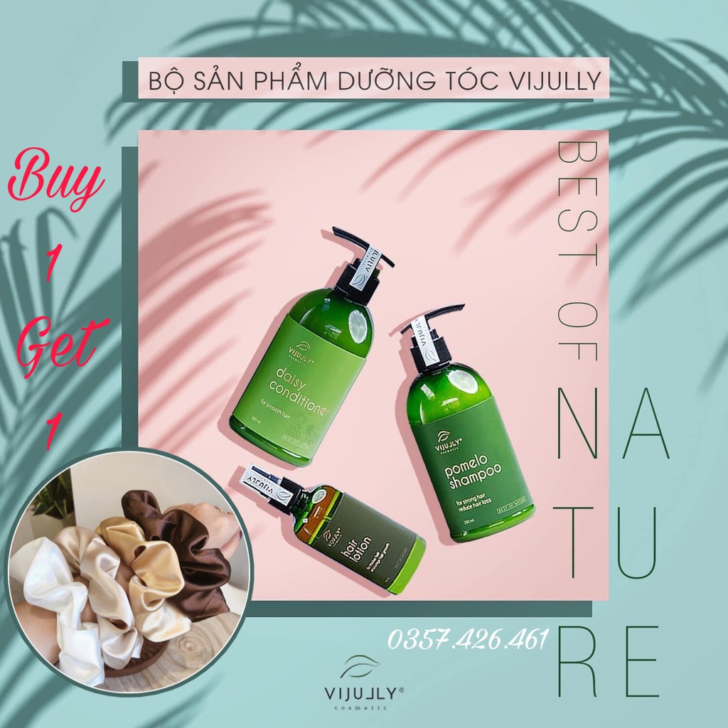 [CHÍNH HÃNG] ComBo Vijully 3in1 Bộ Dầu Gội và Kem Xả Bưởi và Tinh dầu bưởi Cao Cấp có hộp và túi | BigBuy360 - bigbuy360.vn