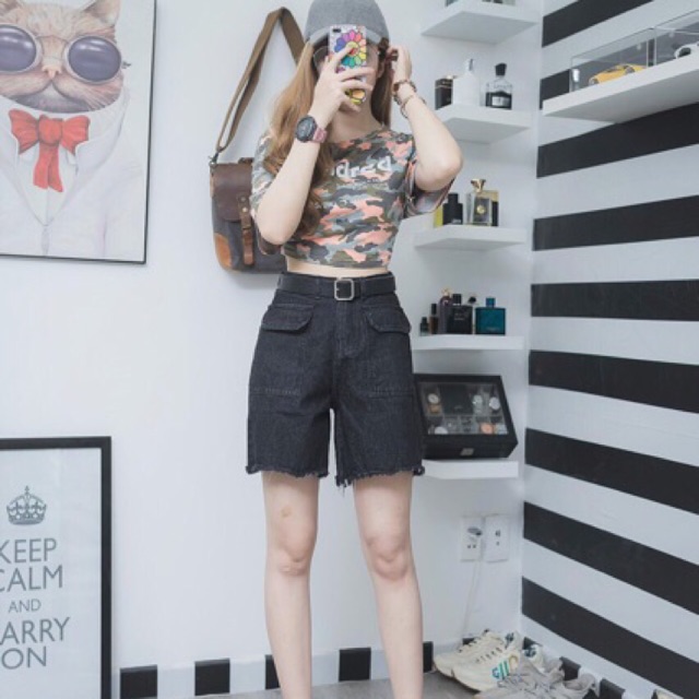 Quần ngố jean túi hộp cực đẹp ( hình thật )