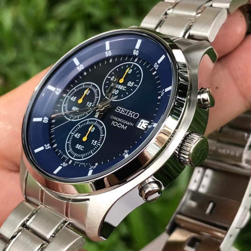 ĐỒNG HỒ NAM SEIKO SKS537P1 (Mặt xanh lam, vỏ trắng, dây kim loại trắng)[HÌNH THẬT-GIÁ CỰC TỐT]