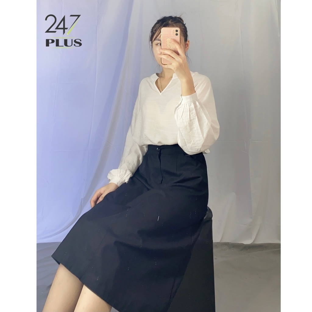 Áo Sơ Mi Tay Bồng Cổ V