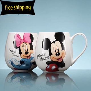 DISNEY Cốc Sứ Uống Cà Phê Hình Chuột Mickey/Minnie Dễ Thương