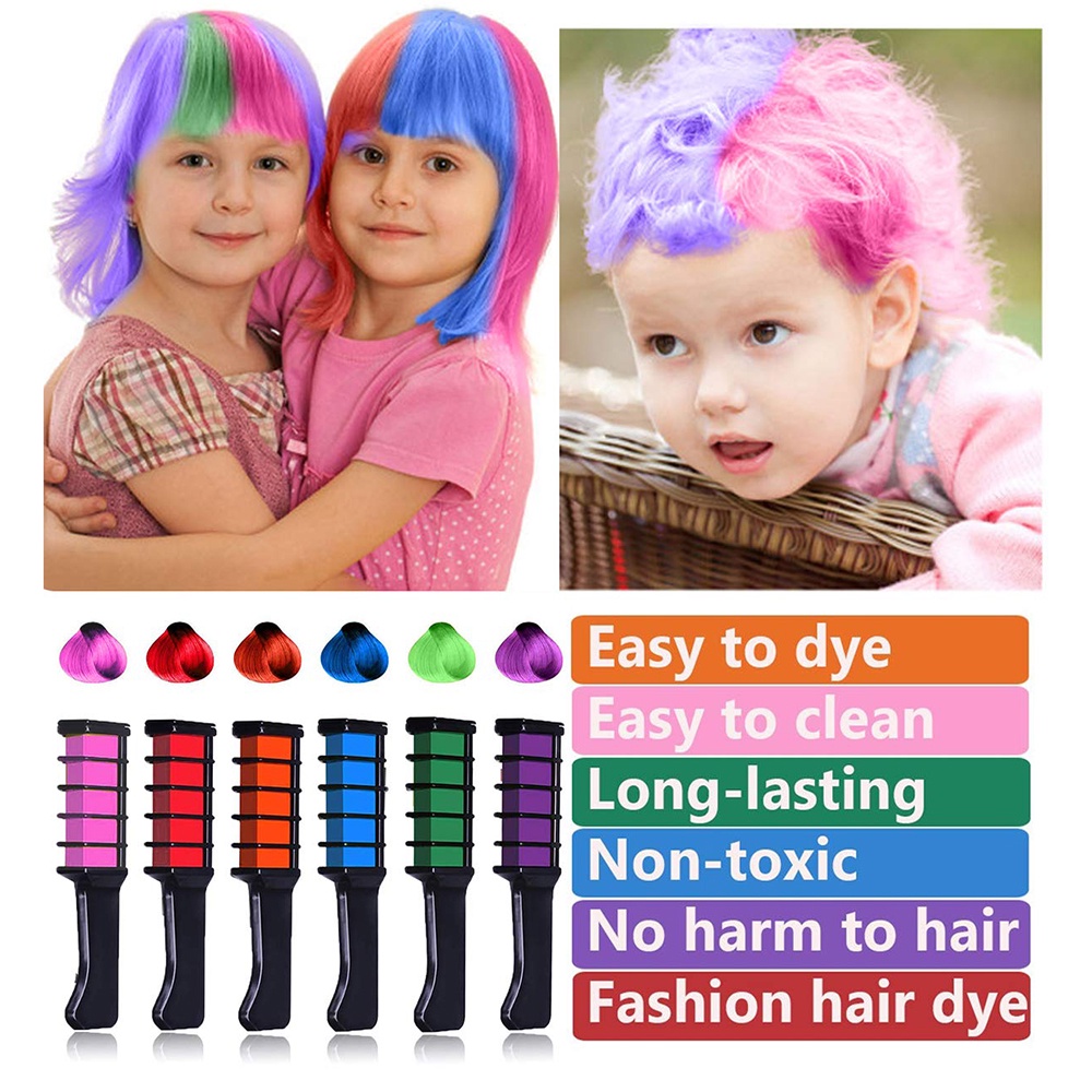 Set 10 lược nhuộm tóc nhiều màu sắc sử dụng một lần thời trang dành cho trẻ em