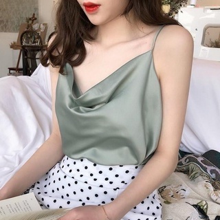 Áo 2 Dây cổ đổ Lụa hàn xuongmayminhphuong88 Dáng basic vintage