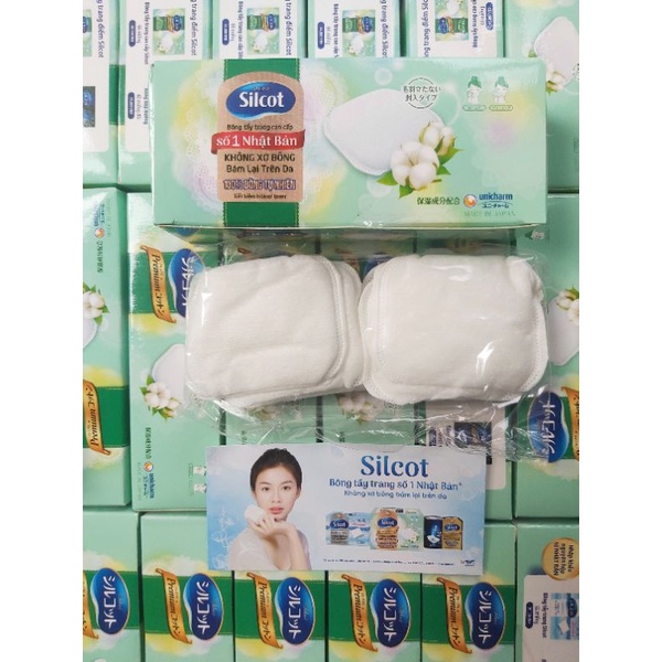 Bông tẩy trang Silcot cao cấp Nhật Bản - hộp 10 miếng