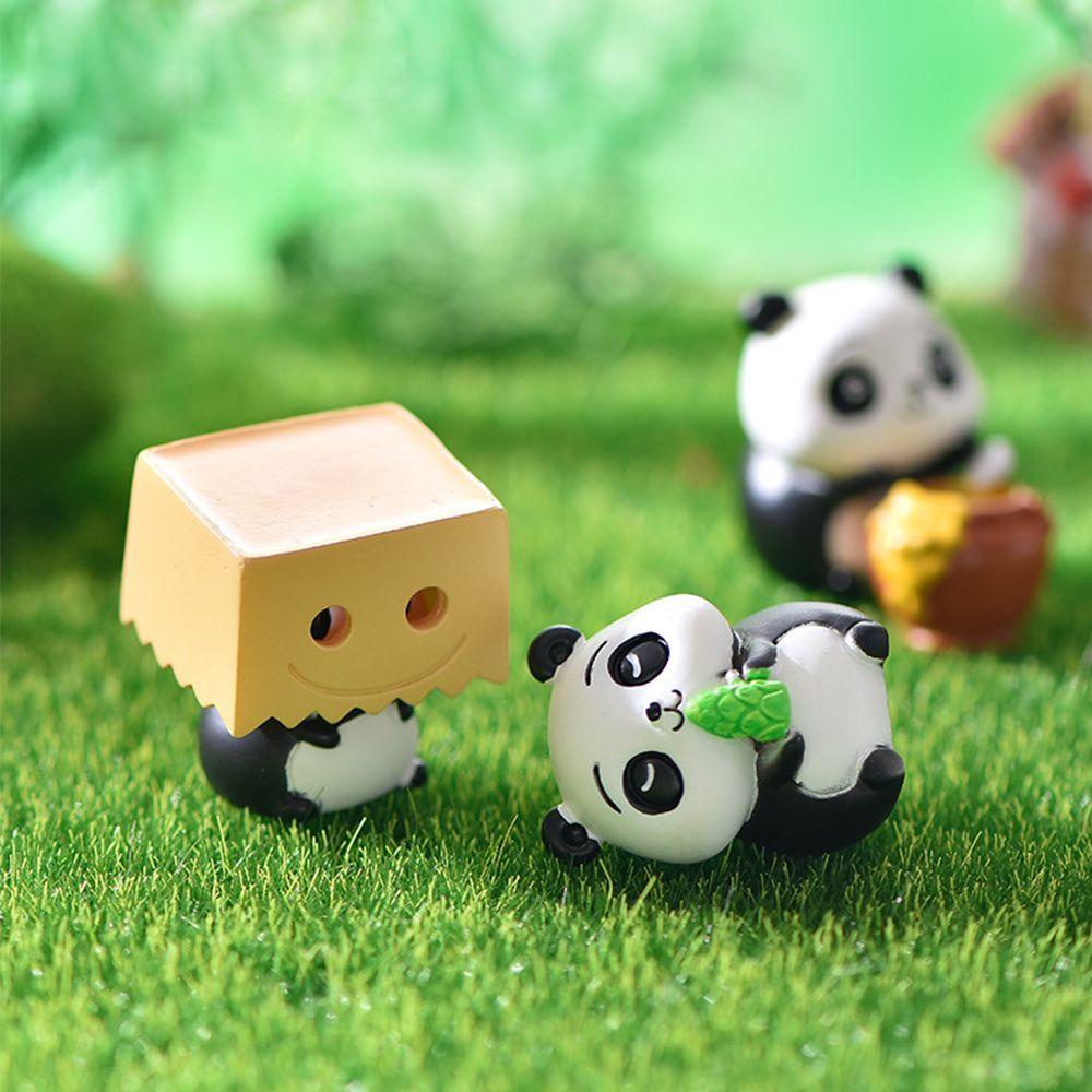Yan1 Mô Hình Gấu Trúc Ăn Uống Mini DIY
