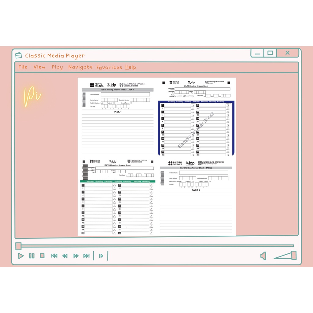 Bản chuẩn giấy ielts ( Answer sheet chuẩn IDP)