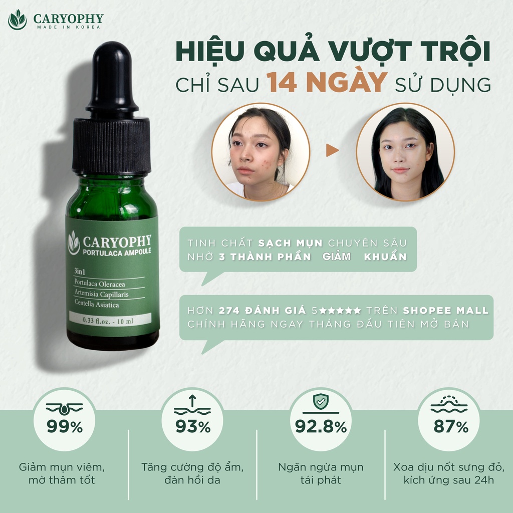 Serum mụn thâm Caryophy sạch mụn ẩn mụn bọc bụn trứng cá mụn thịt tại nhà