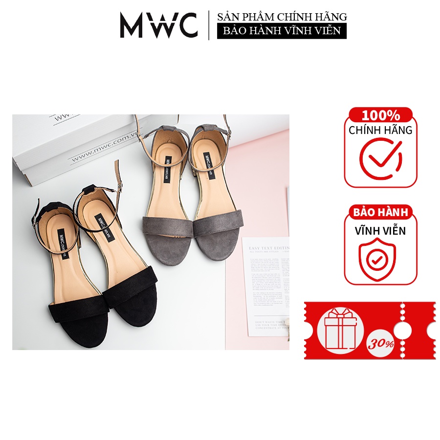 Giày Sandal Nữ thời trang MWC sandal quai ngang basic NUSD- 2768