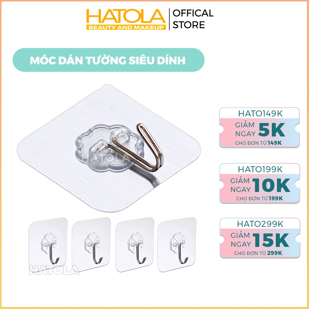 Móc Dán Tường Siêu Dính Tiện Lợi Độc Đáo Móc Dán Tường Chịu Lực HATOLA