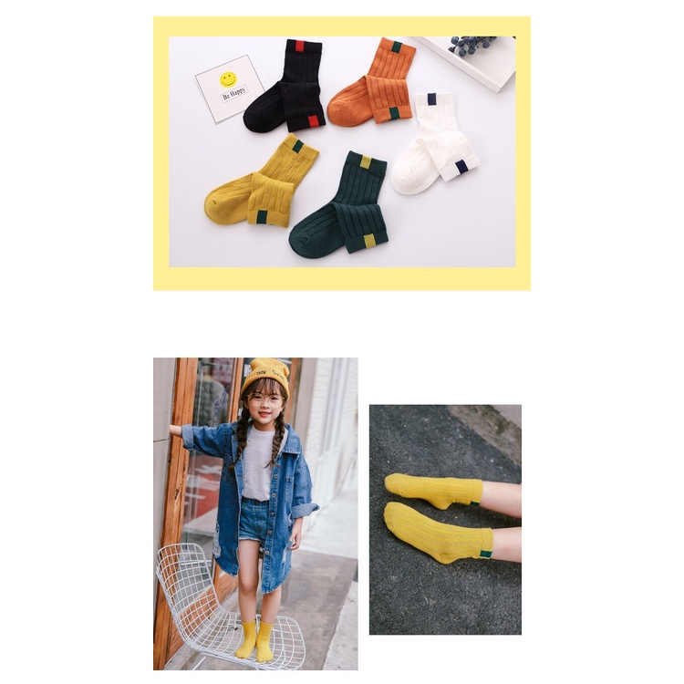 Set 5 Đôi Vớ Cotton Thời Trang Thu Đông Cho Bé