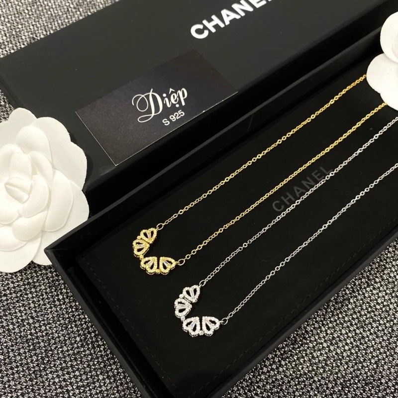 Vòng cổ hợp kim titandây chuyền nữ cỏ 4 lá đeo 2 kiểu, dây mặt hình cỏ 4 lá