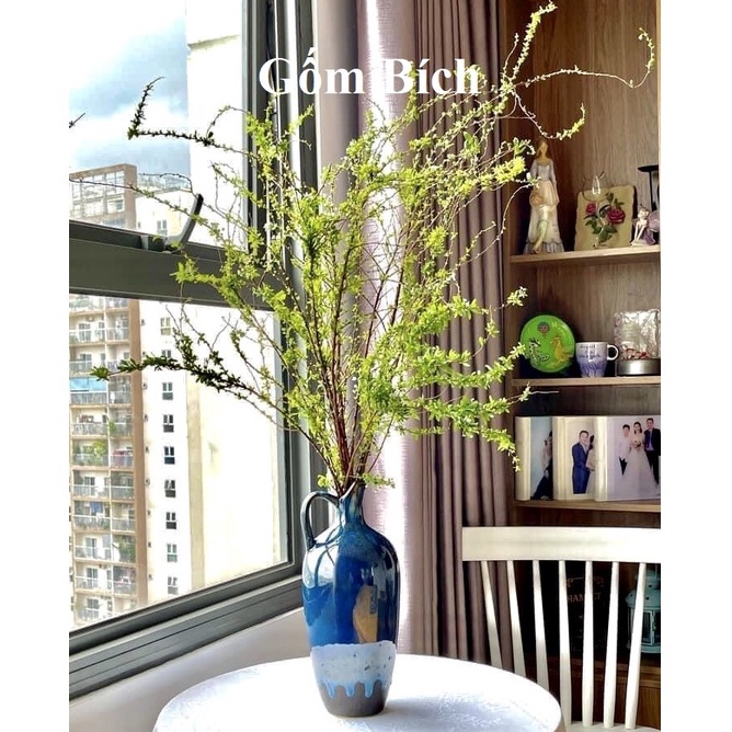 Bình Hoa Dáng Chai Miệng Sứt Lọ Hoa Decor Trang Trí Men Hỏa Biến Gốm Sứ Bát Tràng - Gốm Bích