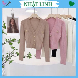 Áo len nữ áo kiểu nữ dáng cardigan chất len gân dày dặn phối hàng cúc sangg chảnh NHẬT LINH - A313