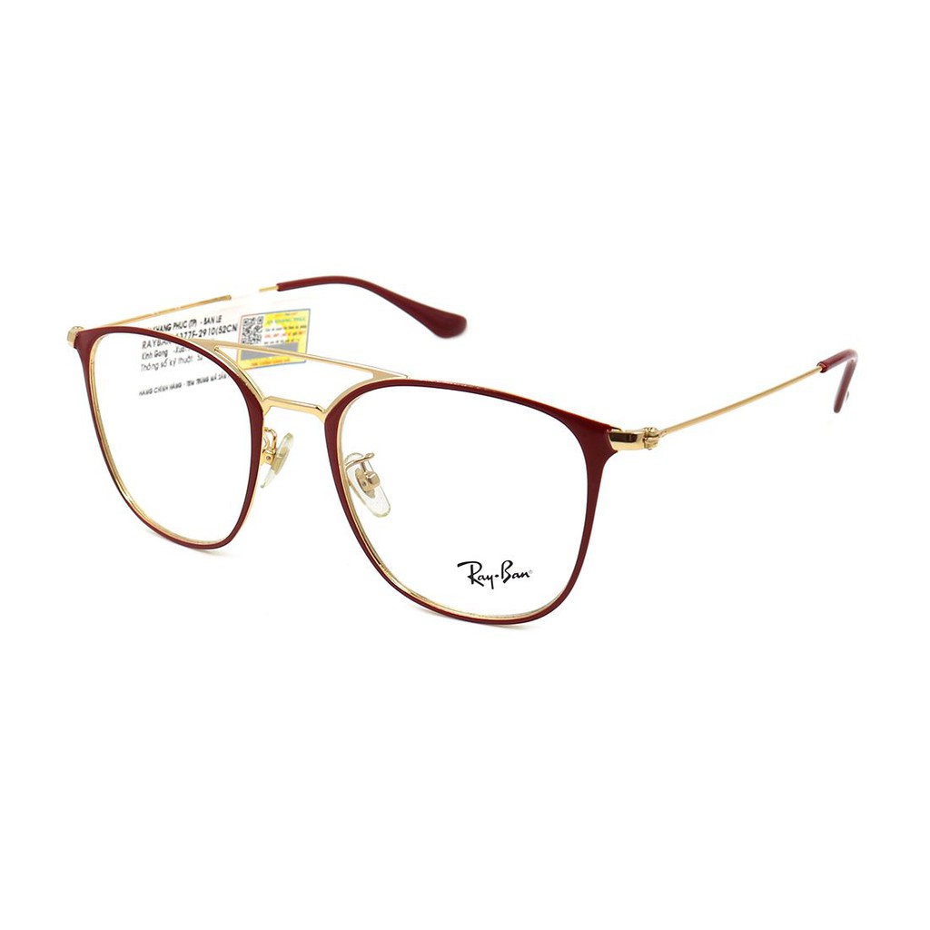 RB6377F-Gọng kính nam nữ Rayban chính hãng (52-21-145), thiết kế dễ đeo bảo vệ mắt
