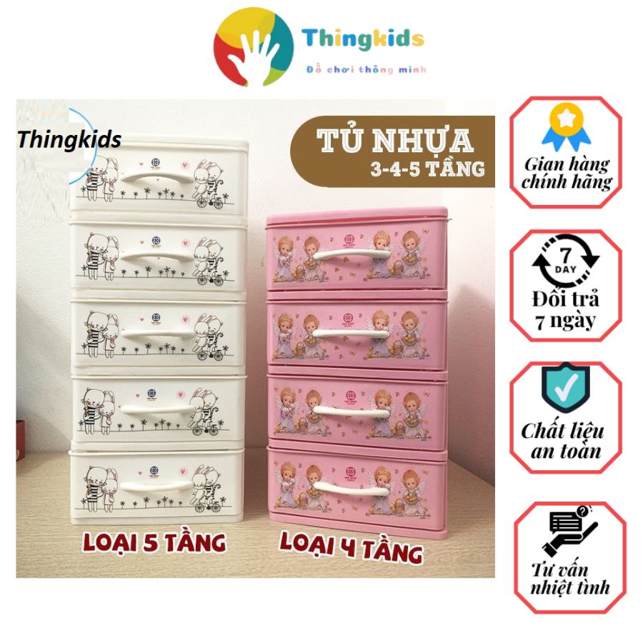 Tủ nhựa mini để bàn đầu giường đựng mỹ phẩm đồ dùng nhỏ tiện lợi - Thingkids