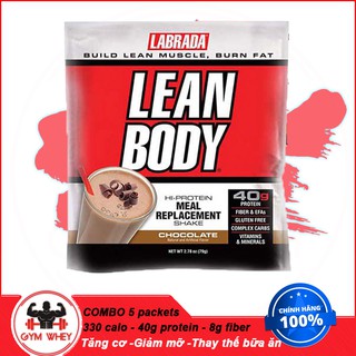 Set 05 gói Lean Body - Gói tiện lợi  bổ sung Protein, Multivitamin, chất béo, chất xơ cho người tập thể thao