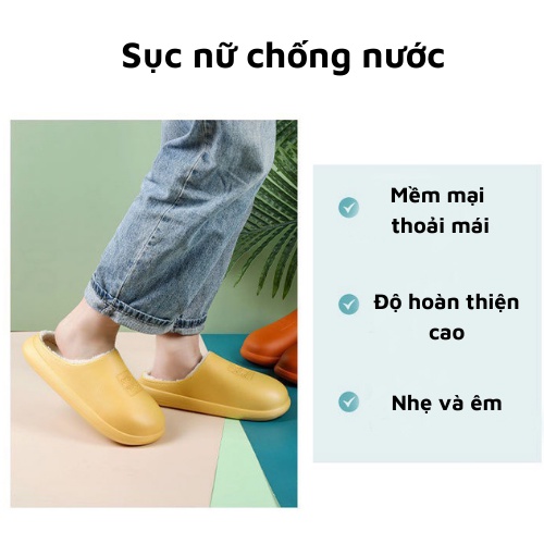 Dép lót lông đi trong nhà giữ nhiệt chất liệu EVA siêu nhẹ TC88 Tacostore