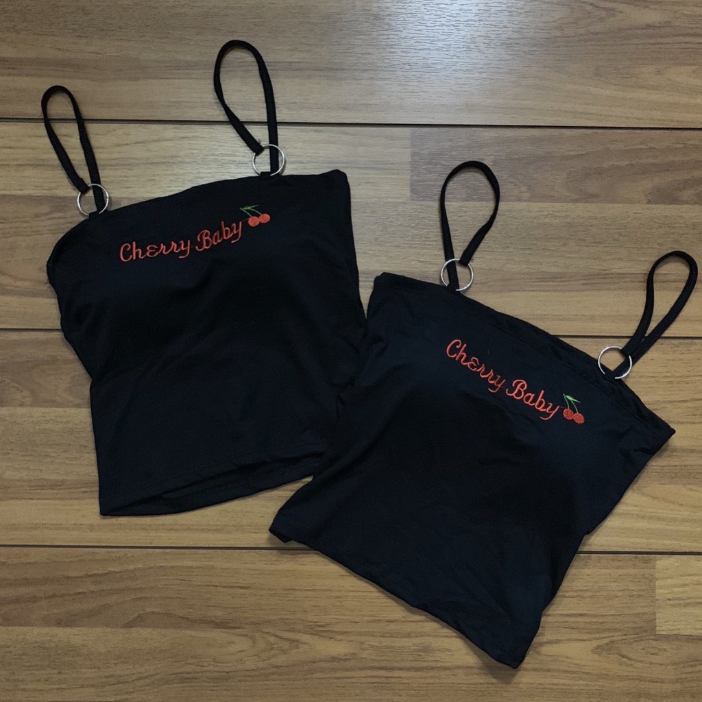 Áo 2 dây khoen Cherry baby cute xinh xắn